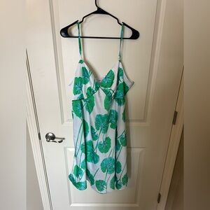 Diane Von Furstenberg Green and White Floral Dress